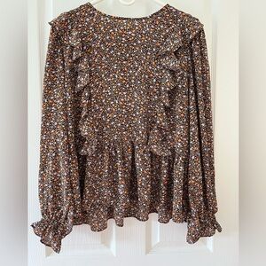 Ann Taylor Floral Pattern Top in XL